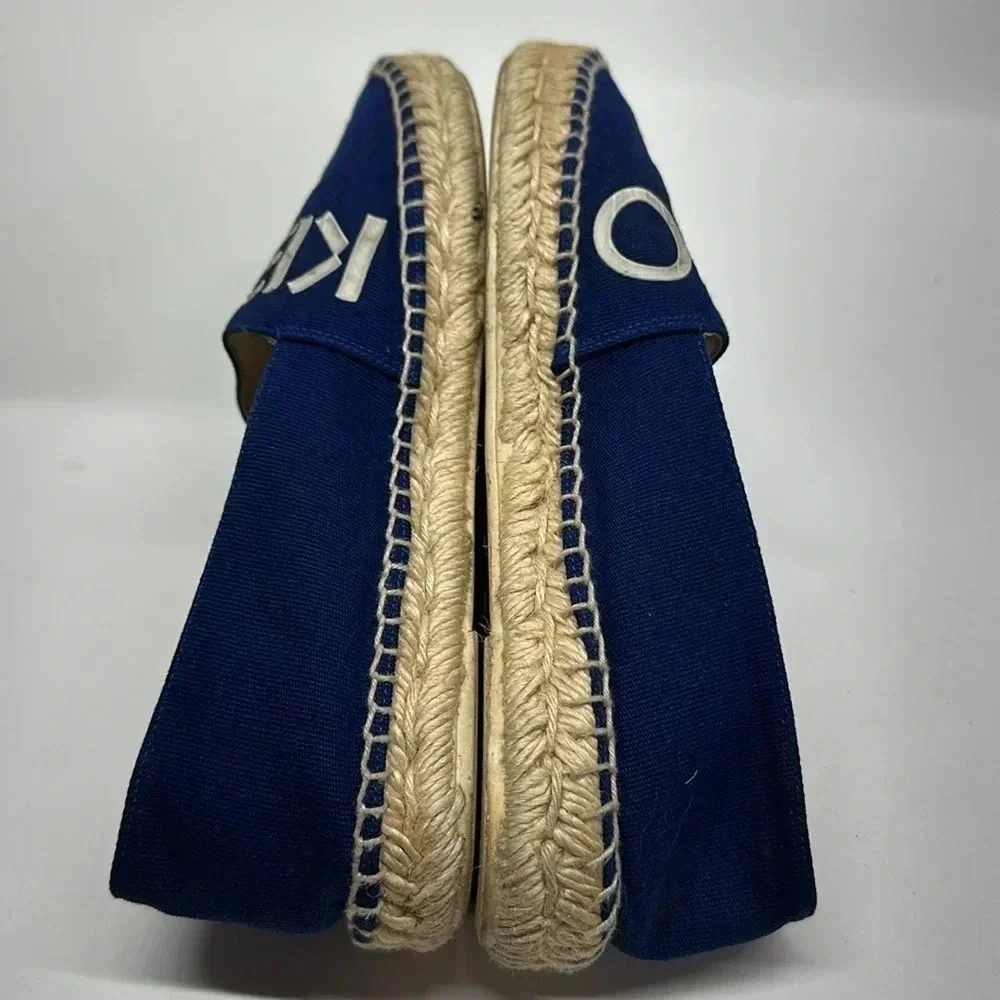 Kenzo Paris Espadrilles Flats Shoes Logo Slip On Royal Blue Women's Size 37 US 6